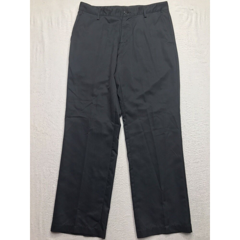ADIDAS Golf Pants Men 32x32 Black Climalite Poly Performance Straight Leg Chino